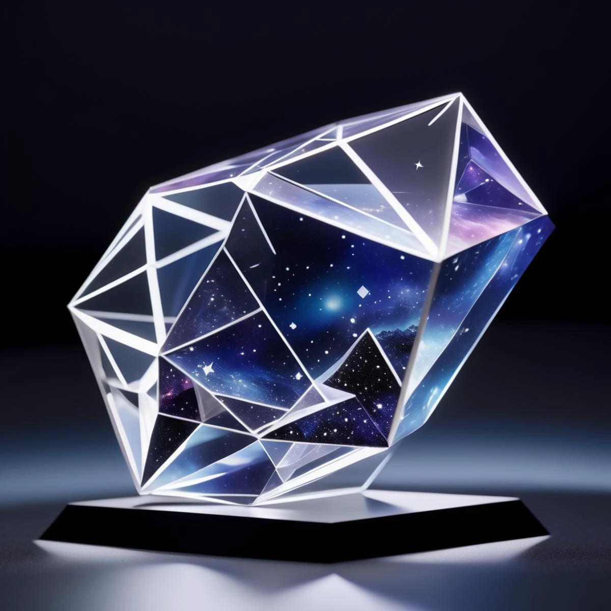 c0nst3llation,crystal white transparent, made out of stars and galaxies , night sky, Miniature System, Simple Interfaces,Amplifiers,Chains,Coolants, Herringbone, Velvety, , <lora:c0nst3llation:0.8>
