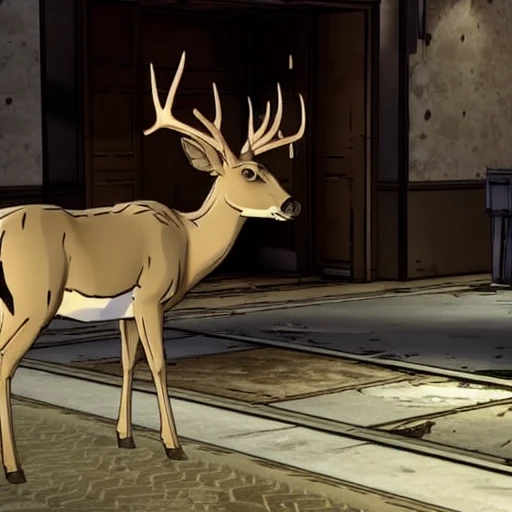 a deer in a city telltale style