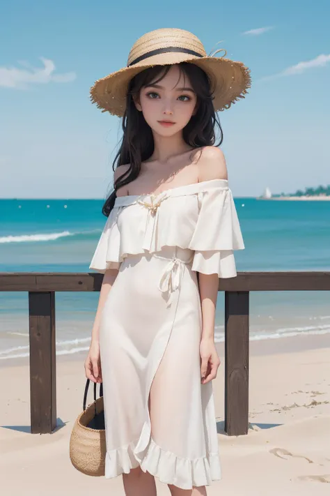 best quality,[masterpiece],((beautiful:0.75) cute girl:0.75),Professional,photo_(medium),ultra-fine painting,1girl,long hair,braid,black hair,outdoors,(front:1.3),(standing:1.3),seaside,cloudy sky,sailboat,cowboy_shot,
Special clothes43,hair bun,china dress,hair ornament,