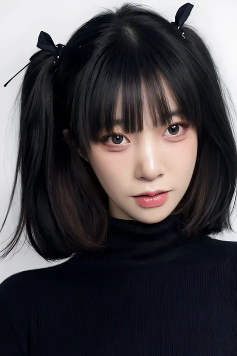 One person,alone, Upper Body,View your viewers, White Background, Bobcut, short hair, Multicolored Hair, compensate , Lips parted, Black Lips, eyeliner, Gothic, Goth Girl,((全身全naked)),(((nsfw))),((naked)),(smile)