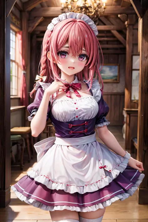 masterpiece, best quality, highres, aasumi, long hair, single braid, hair bow, serafuku, pink maid outfit, <lora:sakurasawa_sumi_v1:0.7>, indoor, in the castle, standing,
<lora:detail_slider_v4:1>,
<lora:add_detail:0.6>,