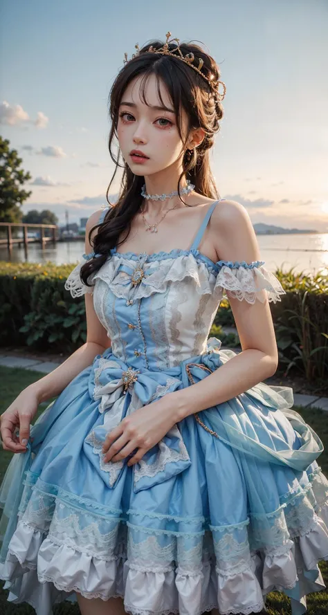 best quality, ultra high res, (photorealistic:1.4), masterpiece, highres, original, extremely detailed wallpaper,
lawn, sky,
1girl, solo, cshy \(manaka nemu\), cyan dress,
convenient head, <lora:è´é¢neg4all_bdsqlsz:0.8>,