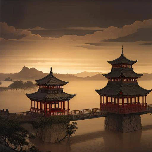 best quality, symmetry,realistic, real life,photography, masterpiece, best quality, Chinese ink painting <lora:Chinese ink painting-000007:0.4>, scenery,