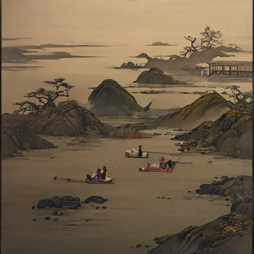 <lora:Chinese ink painting-000006:0.5> best quality, symmetry,realistic, real life,photography, masterpiece, best quality, Chinese ink painting,1girl, very wide shot,