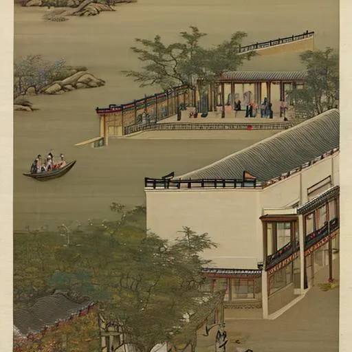 <lora:Chinese ink painting-000006:diff> best quality, symmetry,realistic, real life,photography, masterpiece, best quality, Chinese ink painting,1girl, very wide shot,