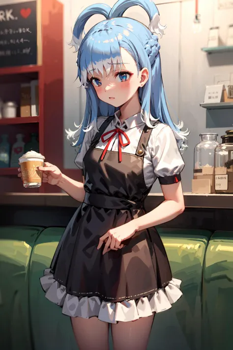 kobo kanaeru, a a girl wearing a dress at a cafe <lyco:KitsuneAi-Kobo-LoCon32V1-000010:1.0>