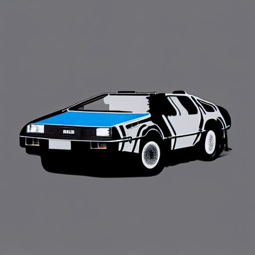 delorean pastelartstyle