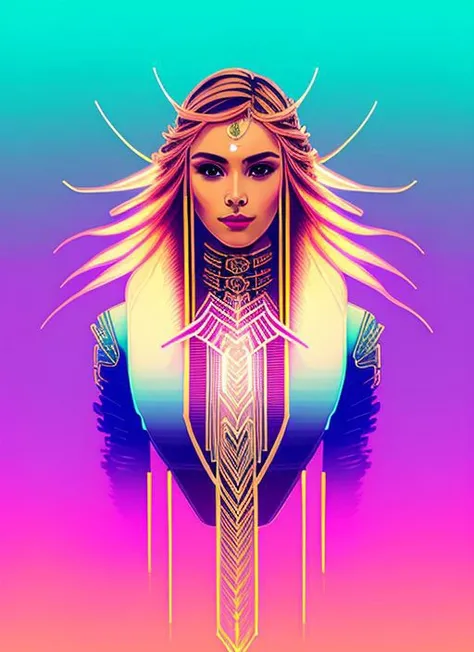 swpunk style synthwave(symmetry:1.1) (portrait of floral:1.05) a woman as a beautiful goddess, (assassins creed style:0.8), pink and gold and opal color scheme, beautiful intricate filegrid facepaint, intricate, elegant, highly detailed, digital painting, artstation, concept art, smooth, sharp focus, illustration, art by greg rutkowski and alphonse mucha, 8k