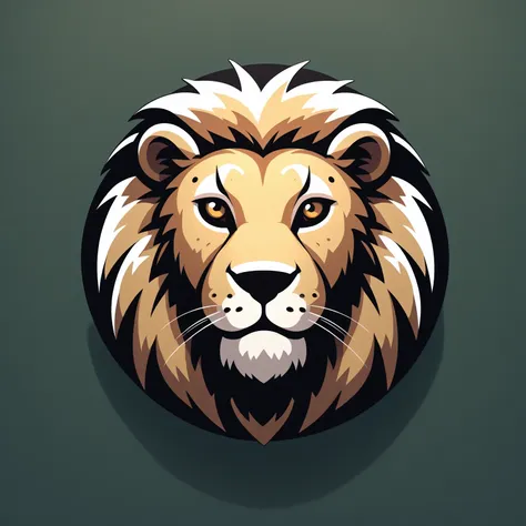 round logo, no humans, solo, (lion:1.05), fur, portrait, black border with green background, masterpiece, best quality, very aesthetic, absurdres <lora:RoundLogo_XL_E10R16:1>