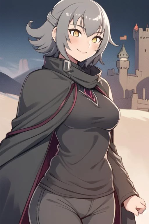 <lora:TLS_Robin-10:0.8>
1girl, tlsrobin_alter, solo, grey cloak, grey hair, orange eyes, smile, detailed eyes, medium breasts, (hand-drawn), eldritch castle background,