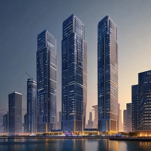 Hyper futuristic city in asia in the night with lots of tall building and light with flying cars