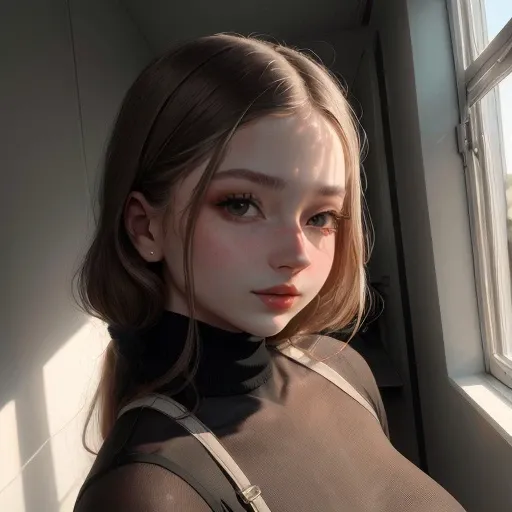 <lora:ameliakorczak_sd15_512_128_64_v1:1>ameliakorczak 1girl solo looking at viewer wearing a turtleneck sweater epiCRealism
