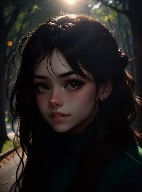 wearing (sweater), portrait, beautiful face, pretty eyes, outside, portrait, park, trees, teeth, eyes open, ward winning photo, best quality, upper body, Hannahowo, windblown black hair, by lee jeffries nikon d850 film stock photograph 4 kodak 400 camera f1.6 lens rich colors hyper realistic lifelike texture natural lighting unreal engine trending on artstation cinestill 800, (100mm lens)
<lora:HannaHowo-Shurik_RealPersonTraining_4LV2:0.9>