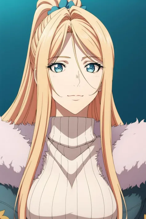 Simple White Background,
blue coat, fur-trimmed cape, gloves,navel,crop top, sweater, turtleneck,
<lora:Chloe_Morgan_KingdomsRuin-KK77-V1:0.7>,
bangs, blonde hair,blue eyes,long hair,high ponytail,
<lora:Oda_Non_Style-KK77-V2:0.3>,<lora:more_details:0.1>,
1 girl, 20yo,Young female,Beautiful Finger,Beautiful long legs,Beautiful body,
Beautiful Nose,Beautiful character design, perfect eyes, perfect face,expressive eyes,perfect balance,
looking at viewer,(Focus on her face),closed mouth, (innocent_big_eyes:1.0),(Light_Smile:0.3),
official art,extremely detailed CG unity 8k wallpaper, perfect lighting,Colorful, Bright_Front_face_Lighting,White skin,
(masterpiece:1.0),(best_quality:1.0), ultra high res,4K,ultra-detailed,
photography, 8K, HDR, highres, absurdres:1.2, Kodak portra 400, film grain, blurry background, bokeh:1.2, lens flare, (vibrant_color:1.2),professional photograph,
(Beautiful,Breasts:1.0), (beautiful_face:1.5),(narrow_waist),