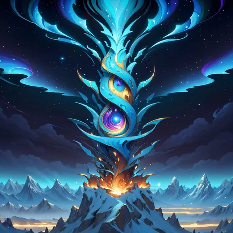 wallpaper, background, scenic landscape, tessellated, topographic style, psychedelic, highly detailed, sharp focus, fractal, <lora:ElementalMagicAIv2:1>