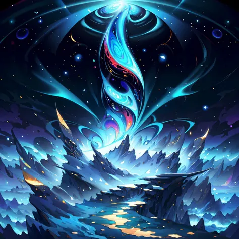 wallpaper, background, scenic landscape, tessellated, topographic style, psychedelic, highly detailed, sharp focus, fractal, <lora:ElementalMagicAIv2:1>