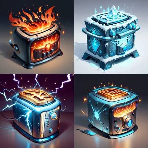 <lora:ElementalMagicAIv2-000008:0.75>  FireMagicAI 
toaster
, detailed, intricate