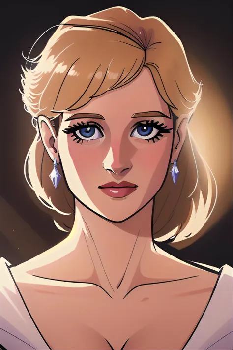 comic style illustration of princess diana