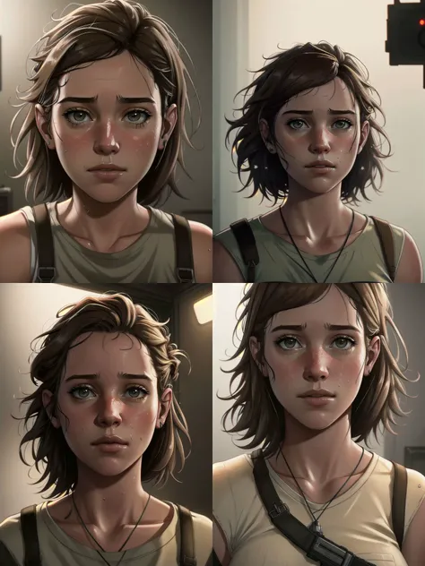 (the last of us:0.9), (Ellie:0.9), natural hair, realistic portrait, 4k, supreme detail, highly detailed, artstation,smooth, cinematic lighting
