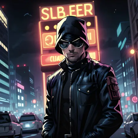 (masterpiece, best quality, very detailed, bright colors, saturation), <lora:add_detail:0.75> <lora:add_sharpness:0.50> man, night city, dressed as a robber, robbery, noir, lane, solo