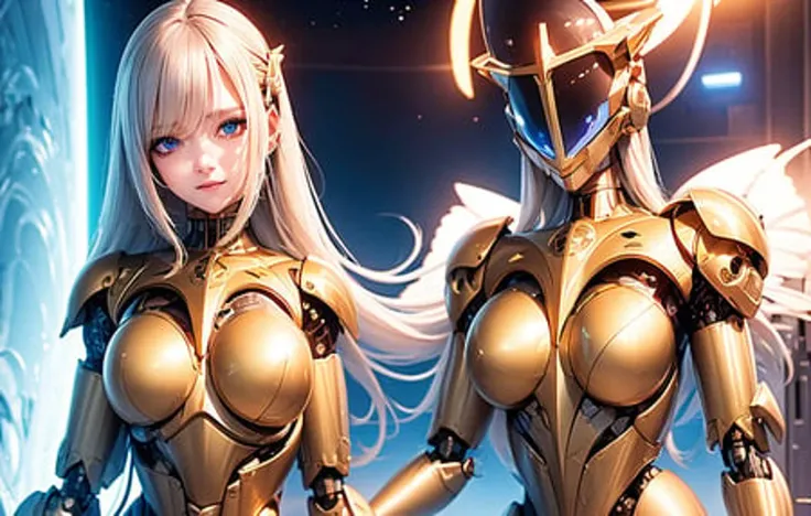 best quality ,masterpiece, illustration, an extremely delicate and beautiful, extremely detailed ,CG ,unity ,8k wallpaper, Amazing, finely detail, masterpiece,best quality,official art,extremely detailed CG unity 8k wallpaper,absurdres, incredibly absurdres, ultra-detailed, highres, extremely detailed,beautiful detailed girl, extremely detailed eyes and face, beautiful detailed eyes,light on face, 1girl, robot gril, mecha, breast, mechanical_body,bodysuit, window, spaceship, depth_of_field, blue, sunglasses,mask, floating_hair, armor, dark golden hair, circle, star gate, lab,(outer space), star_sky, dusk, explore, <lora:Mecha:1>