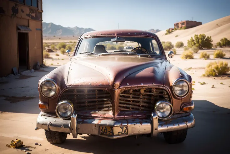 ((masterpiece)) ((high quality)) abandoned volvo amazon with a broken window in the desert <lora:Volvo_Amazon_vng:1> <lora:arcane_offset:0.7>