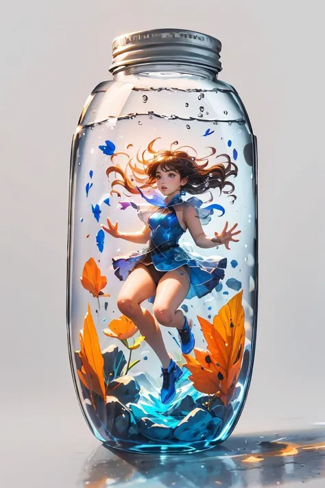 (masterpiece, best quality),1girl, simple background, full body, air bubble, water,submerged,minigirl <lyco:bottle_locon_v2m:1.0>