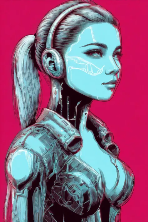 <lora:Neon_Cyberpunk_Cyberspace_SD1.5:1>mad-cyberspace, girl, cute, pigtails, headphones