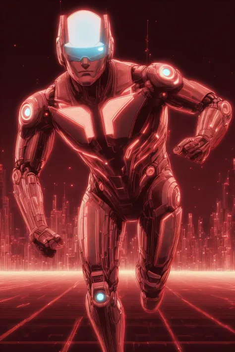<lora:Neon_Cyberpunk_Cyberspace_SD1.5:1>mad-cyberspace, robot, cybernetics, future, cyborg, action shot