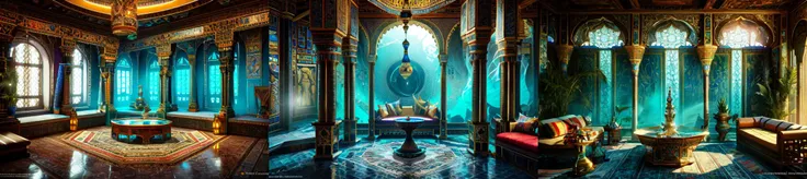 (otherworldly, otherworldly atmosphere, otherworldly appearance), highly insanely detailed, masterpiece, top quality, best quality, highres, 4k, 8k, RAW photo, 
((ancient egyptian theme:1.2)), Hong Kong structure, building, structure, taiwan, korean, 
swirling energy, 
tentacle, 
(underwater), 
reflection, reflective floor, 
abandoned building, overgrown with vegetation, [volumetric fog], cinematic lighting, colorful, colourful, 
(long_hair, long hair, random colors hair, glowing hair, hair over one eye, long messy hair), 
(eyelashes, eyeliner, eyeshadow, eyelashes, long eyelashes), 
collar, earrings, jewelry, necklace, armlet, 
high-heels, 
nsfw, 
cleavage, perfect female body, makeup, 
action pose, 
drunk, biting, 
Interior, 
scenery, window, 
CyberPunk, sofa, table, authentic, indoor scenery, 
an arabian room with a couch, a carpet, a small round table with a hookah on it, a window and a lamp, ArIn, 
a large arabian room with a pool, 
<lora:ArabianInteriors-10:0.8>, (fantasy world)