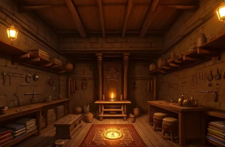 style-hamunaptra_sd2 zrpgstyle, interior of ancient workshop, a clockwork construct lies broken next to a stone table, (buried and sealed) for thousands of years, an enormous stone blocks the only exit. high quality, detailed, intricate, dim lighting from a single magic stone, hieroglyphics, (sharp focus) <lora:epi_noiseoffset2:1> no way out