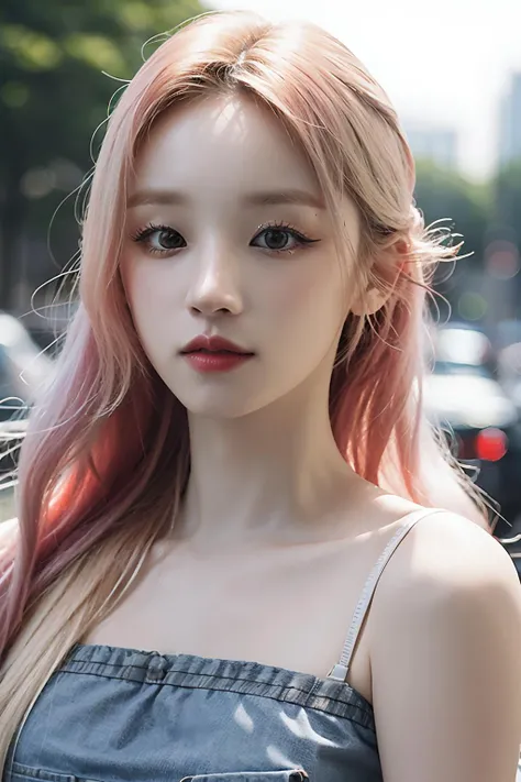Best quality, masterpiece, ultra high res, (photorealistic:1.4), raw photo, 1girl, long hair, outdoor, closeup, looking at viewer, blonde