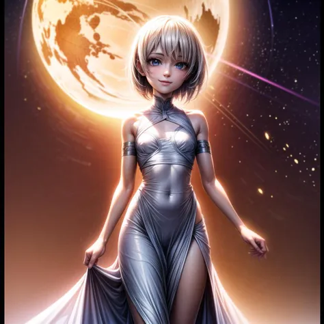 manga, a girl on mars, beautiful, long dress white, short hair, smile,  <lora:J_diagram:0.4>, J_diagram, bioluminescent, cinematic light,  <lora:more_details:1>, fullscreen, no border, white hair