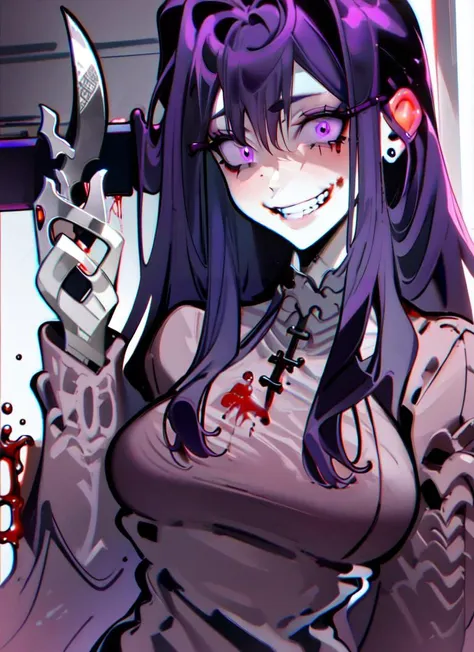 (demon), blue skin, ((hardcore)), busty, (covered in blood), tattoos, glasses, spiked hair, ((sex)), , perfect hands, (high detailed face:1.2), (creampie)
Model: Blossom Light, ((nsfw))