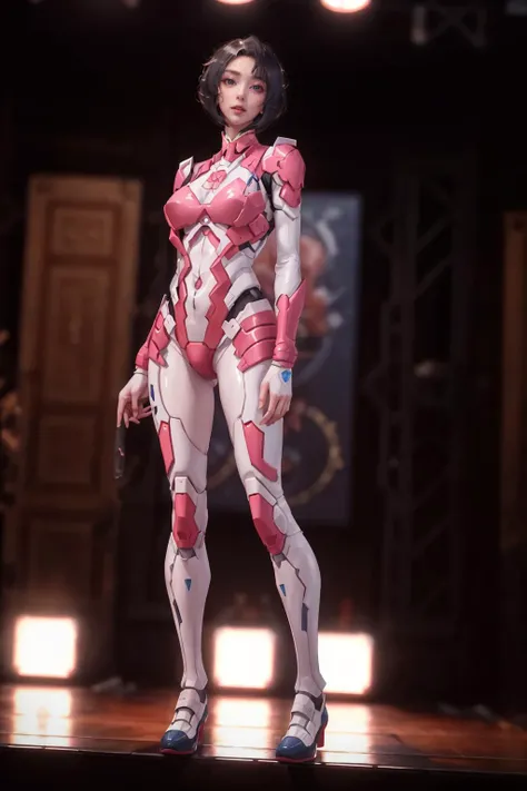 highres,absurdres,masterpiece,best quality,original,extremely detailed CG,extremely detailed wallpaper,perfect lighting,jitome,lips,makeup,standing on the stage,blurry background,1girl,
<lora:TFFRArcee:0.6>,tffrarcee,