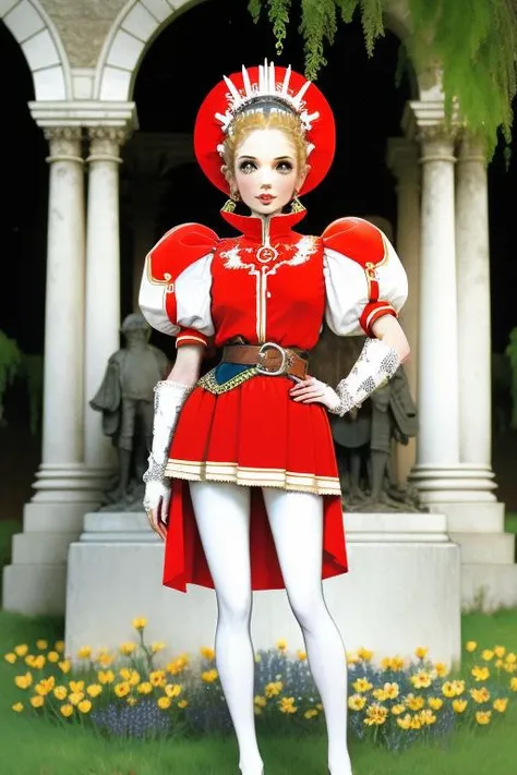 <lora:envybetterhandsLocon_alpha3:1>,<lora:80shoujo:.9>, a female icon triumphant