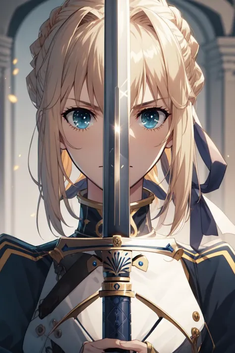 <lora:swordup-pose-richy-v1:0.8> swordup, looking at viewer, close-up <lora:ironcatlora1Artoria_v10:0.8> artoria pendragon \(fate\), armor,  excalibur \(fate/stay night\), gold sword