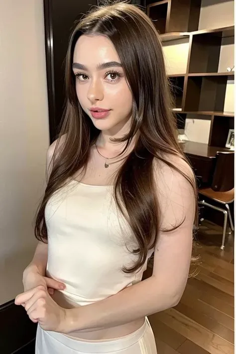 <lora:Dasha:1> 1girl, cute, long_hair, solo, looking_at_viewer, lips, realistic, brown_eyes