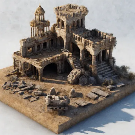 RAW photo, 8k uhd, Analog style, (Masterpiece, Best Quality, Highres:1.3), dramatic, cinematic, BREAK,
(Isometric perspective:1.4) (Pixar style:1.2) (3D model render:1.3) of little (intricate:1.2) (ancient elven beach ruins:1.32), (deck chair, stairs, (palms:1.26), (car, rocks, sand (castle:1.11):1.1):1.1), (fence:1.02), ((overgrown:1.07) desert, sand, well, (campfire:1.15):1.05), ((white background:1.1), solid background, global illumination, raytracing, modeling, HDR, octane render, unreal render, miniature:1.2), (hyperdetailed, absurdres:1.1), BREAK,
<lora:more_details:1.0>