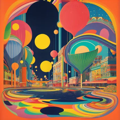 1970s \(style\), detailed, illuminated, (enticing:1.2), (cute:1.4), (irresistible:1.4), (fascinating:1.5), (colorful:1.3), (surreal:1.1),(sophisticated),navy,orange