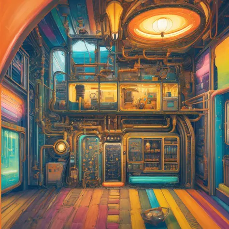 detailed, illuminated, impressionist, (enticing:1.2), (cute:1.4), (irresistible:1.4), (fascinating:1.5), (colorful:1.4), (surreal:1.1),(sophisticated),navy,orange, mechanical