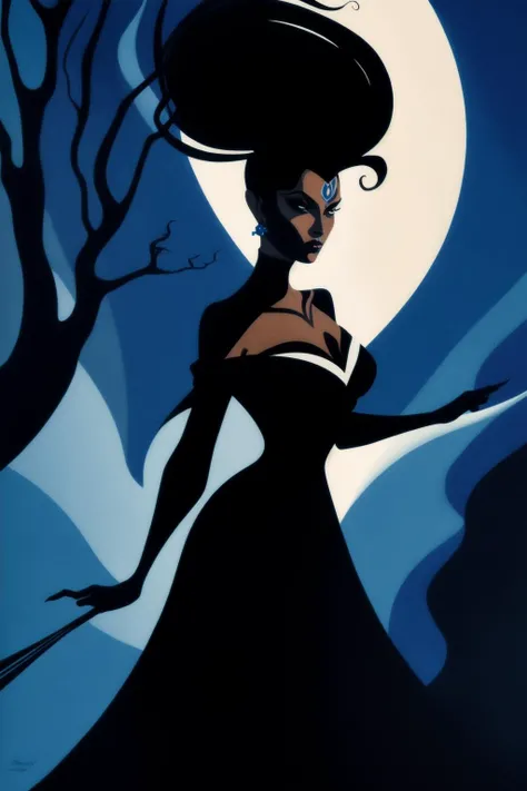 1 woman
beautiful
black witch
Eyvind Earle
shadow, dramatic lighting
(best quality, masterpiece)