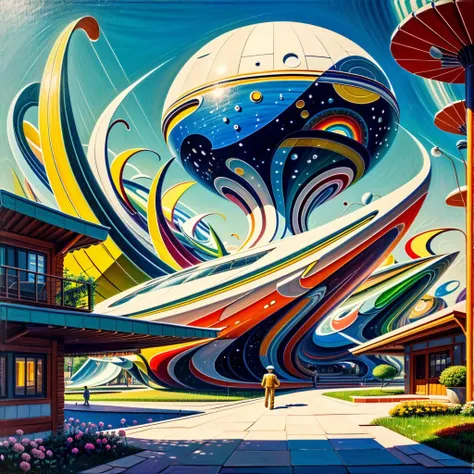 1970s \(style\), painting \(medium\), (cottagecore), (detailed:1.2), (colorful:1.2), (fascinating:1.4), (irresistible:1.4), (futurism), (impressionist:1.1), (surreal:1.1), cute, (black:1.2)