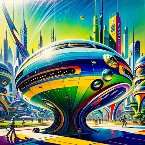 1970s \(style\), painting \(medium\), (detailed:1.2), (colorful:1.2), (fascinating:1.4), (irresistible:1.4), (futurism), (impressionist:1.1), (surreal:1.1), cute, green, black