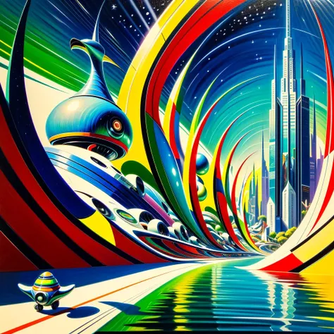1980s \(style\), painting \(medium\), (detailed:1.2), (colorful:1.2), illuminated, (fascinating:1.2),(futurism), (impressionist:1.1), (surreal:1.1), (attractive:1.2), (adorable:1.2), green