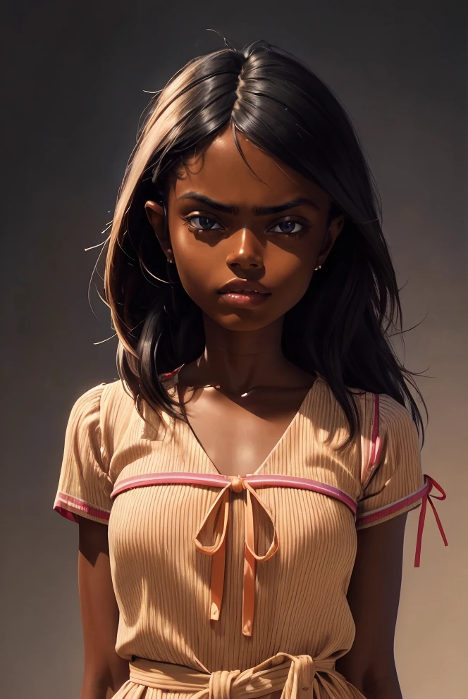 head portrait of aged down DV_Ariana_Vicious wearing a cute dress with ribbons in her hair AS-YoungerV2 bright colors (masterpiece:1), (best quality:1), high contrast, strong shadows, outlines, <lora:realistic:0.3>, <lora:sharpen-soften:-0.3>, <lora:GoodHands-beta2:0.8>, <lora:novel_bright:0.3> __randomWomenGenerator_v10/rd_backgrounds__