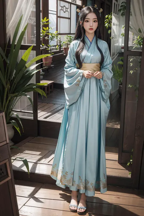 (masterpiece:1.3),(best quality:1.2),8k,absurdres,unity 8k wallpapper,(extremely detailed:1.3),highestres,
(1girl:1.2),sitting,looking to the side,,ancient_chinese_indoors,(window:1.3),indoors,(courtyard:1.3),sunlight,painting (object),blurry,curtains,tree,plant,see-through,(trees out of the window:1.2),(translucence:1.2),,hanfu,wooden floor, <anci <lora:ancient_chinese_indoors-07:1>