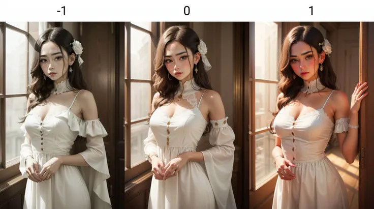 portrait of a woman white dress , <lora:tangbohu_saturation_v1.0:-1>