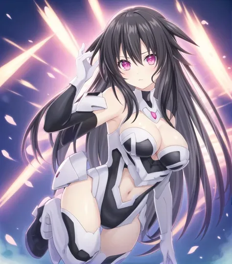task(9nmn948k0ph1c1k) <lora:Grey Heart REV1:0.6> full body, dynamic pose, grehea, black hair, long hair, breasts, cleavage, very long hair, symbol-shaped pupils, elbow gloves,