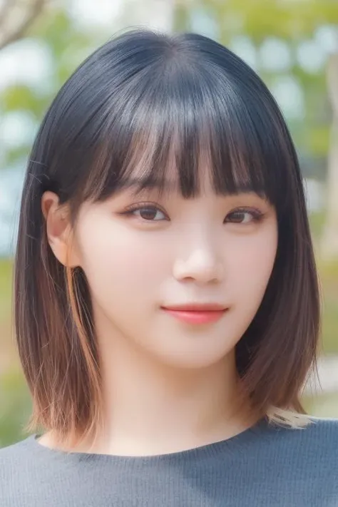 secret two tone hair color brown and black,bob cut,bangs,<lora:lesserafimChaewonV1:1>,Chaewon(close-up photo:1.2),(pov:1.1),korean, woman, complex 3d render ultra detailed, portrait of beautiful woman, smile, moody portrait, striking features, beauty, intricate details, dramatic composition, tension, contrast, texture, realism, high-quality rendering, stunning art, high quality, film grain, Fujifilm XT3,swirly bokeh,(realistic, photo-realistic:1.4),RAW photo,physically-based rendering,(looking at viewer:1.4),(8k, best quality, masterpiece:1.2),(full body shot:1.1),octane render,extremely detailed CG, unity 8k wallpaper,(studio soft light,in forest,sunlight:1.2),standing,(a girl is wearing wedding dress:1.5),hyper realistic detail shiny skin,ultra detailed,(ultra realistic:1.5),(intricate:1.2),(photorealistic:1.4),1girl,(skinny:1.3),detailed background